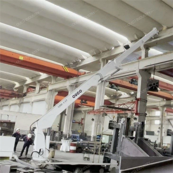 1.5T12M Customized Knuckle Boom Crane For Shipyard, Wireless Remote Control Crane