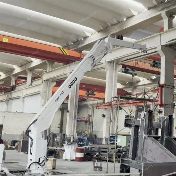 1.5T12M Customized Knuckle Boom Crane For Shipyard, Wireless Remote Control Crane